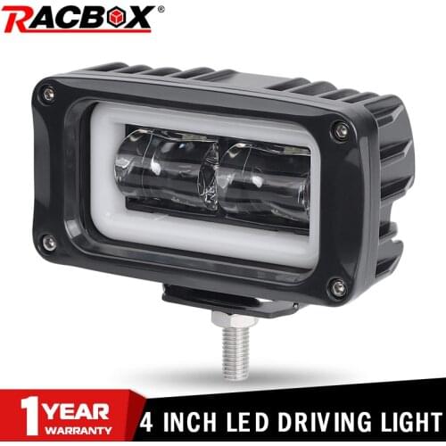 4 inch LEd Work Light 8D Led Driving Lamp High Low Beam 20W 6000K White Light Angel Halo 12V 24V For Car Motor Off-road ATV UTV