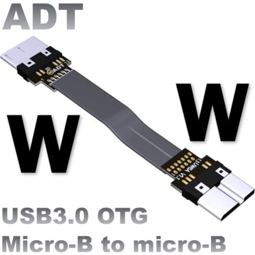 USB3.0 male to male OTG dedicated extension cable micro-B to micro-B corner, USB 3.0 standard 5G/bps high speed