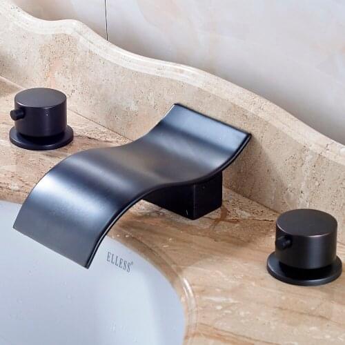 Uythner Long Waterfall Spout Bathroom Sink Faucet Mixer Oil Rubbed Bronze Deck Mounted