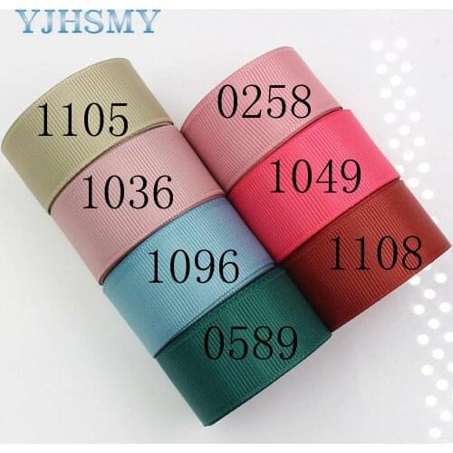 YJHSMY 177132 ,25mm 10yards Solid Color Ribbons Thermal transfer Printed grosgrain Wedding Accessories DIY handmade material