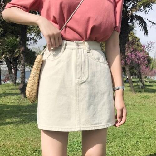 Skirts Women Harajuku Leisure Trendy A-line High Waist Mini Skirt Womens Ladies Elegant Summer Bottom Button Korea Style Fashion