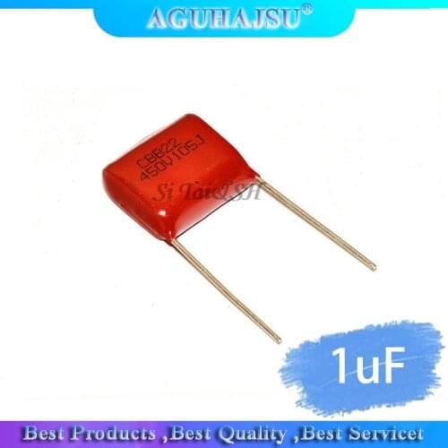 10PCS 1uF 450V CBB Polypropylene film capacitor pitch 15mm 105 450V 1uF