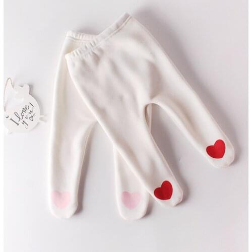 2021 Fashion Baby Girls Cute Winter Cotton Plus Velvet Pure Color Pantyhose White Top Quality Long Sock For Kids Girls