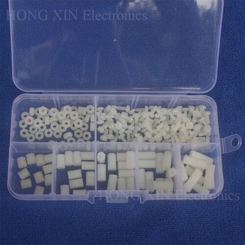 M2.5 White Hex Nylon Standoff Spacer Column Flat Head Double Pass Nylon Plastic Spacing Screws M2.5*6/8/10/12/15mm Standoff