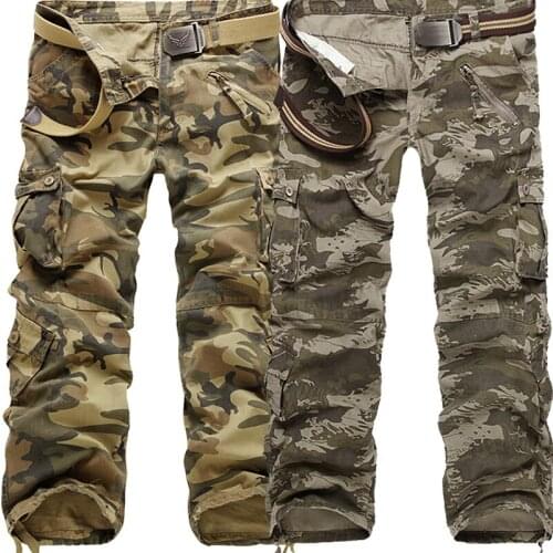 Water waves camouflage trousers Military Tactical pants men Multi-pocket washed overalls male cargo pants for men