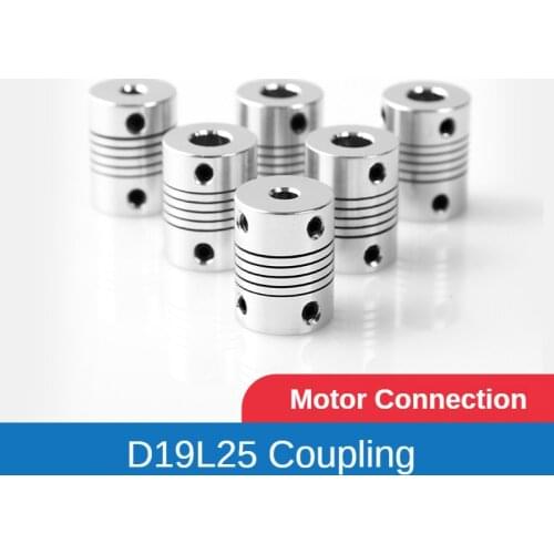 D19L25 Aluminum Z Axis Flexible Coupling 3mm 4mm 5mm 6mm 6.35mm 8mm 10mm For Stepper Motor Coupler Shaft Couplings 3D Printer