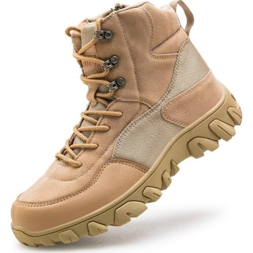 Hot Sale 2021 Mens Outdoor Combat Boots Special Force Desert Tactical Ankle Boots Male Hiking Boots Work Shoes Training Sneaker