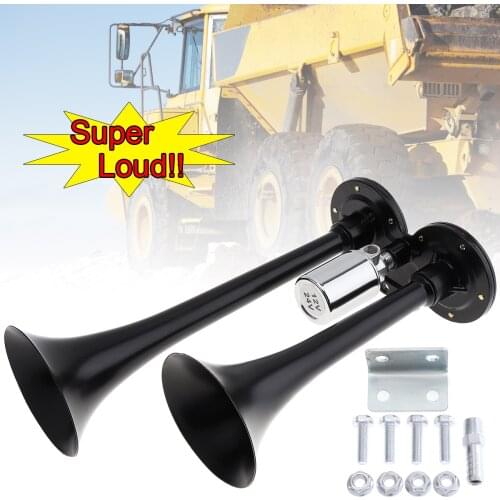 12V 178dB Super Loud Black Dual Trumpet Electronically Controlled Car Air Horn for Cars Trucks Boats Motorcycles Vehicles