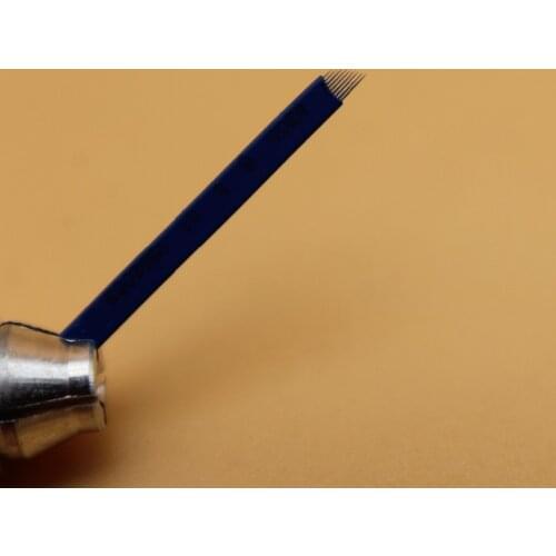 100PCS 9 pins Microblading Needles 0.2mm Permanent Makeup Eyebrow Tattoo Blade For 3D Embroidery Manual Tattoo Pen
