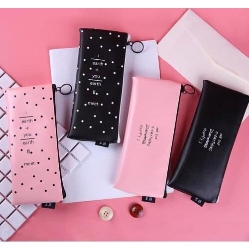 JESJELIU Black Pencil Cases