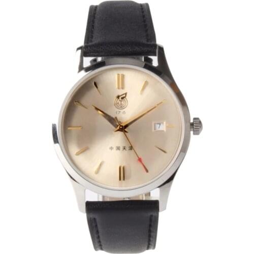 Genuine Seagull Classic Mechanical Limited Leather Strap Re-Edition "51""WuYi"Golden Dial Self Wind Automatic Mens Watch FKWY