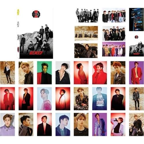 Fashion EXO Album LOVE SHOT Self Made Paper Lomo Card Photo Card Poster Photocard Fashion Fans Gift
