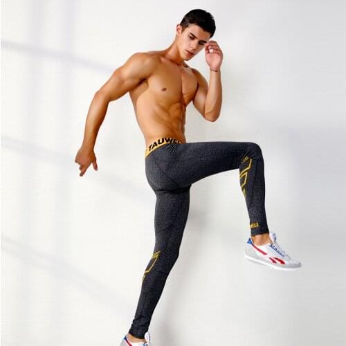 Mens long underwear New fitness pants Stretch skinny thin yoga pants Running pants mens tight underwear Sexy leggings