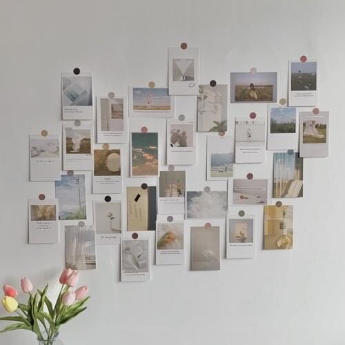 Korean Ins Photo Decoration Card Set 30 Sheets Art Photography Props Collocation Postcard Diy Room Wall Sticker Colour Printing