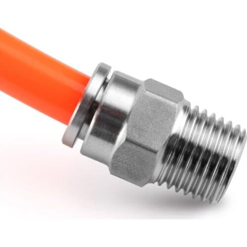 1/8'' BSPT Male Thread 304 Stainless Steel Pneumatic Pipe Fitting Push In Quick Connector Fit 4 6 8 10 12mm Tube OD