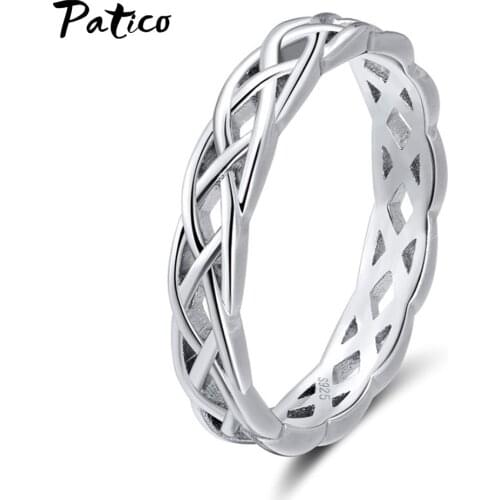 New Arrival Minimalism Hollow Ring 100% Real 925 Sterling Silver Rings for Women Anniversary Party Fine Jewelry Accessory