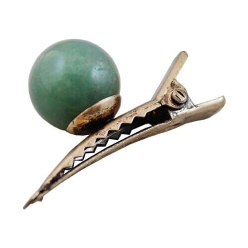 New Fashion Jewerly Zinc Alloy Retro Green Aventurine gold hair ornaments For Women Free Shipping