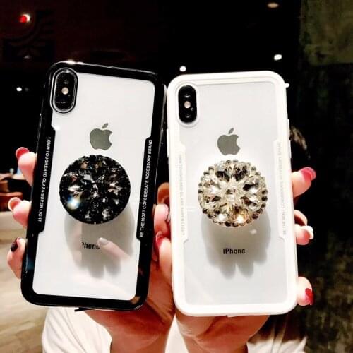 PEIPENG Luxury Cute 3D Transparent diamond phone case Phone Cases Thin and light For iphone 6 6S 7 8 Plus X XR Xs Max Simple
