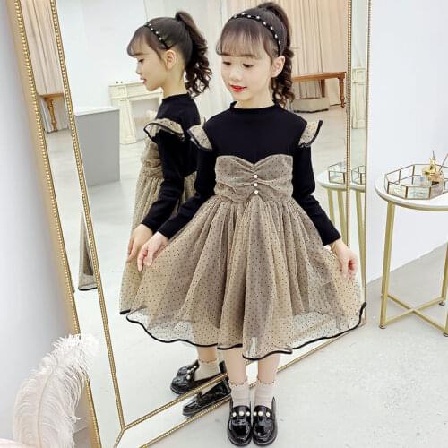 Teenage Girl Dress Patchwork 2021 Kids Party Dresses For Girls Fashion Kids Dress Girls Clothing 6 8 10 12 14 Years