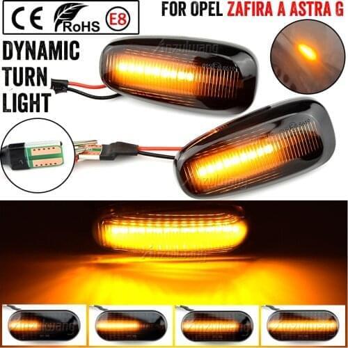 2pcs LED Dynamic Side Marker Turn Signal Blinker Flowing Water Blinker Flashing Light For Opel Zafira A 99-05 Astra G 98-09