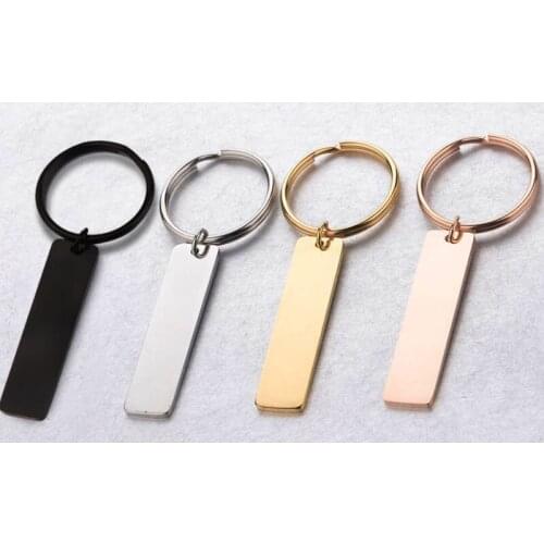 316L stainless steel blank key chains rectanglar for engraving