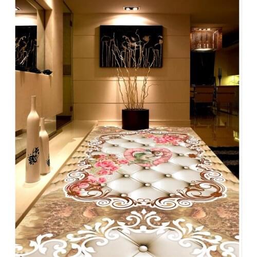 Custom Photo self-adhesive 3D floor marble flower 3D stereoscopic wallpaper floor 3d floor wallpapers