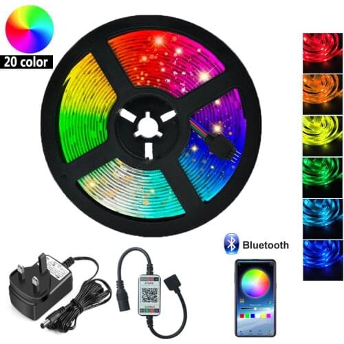 Bluetooth LED Strip Lights SMD 5050 Colour Changing RGB Light Strip 5M(16.4ft) 300leds IP65 Waterproof APP Controlled Rope Light