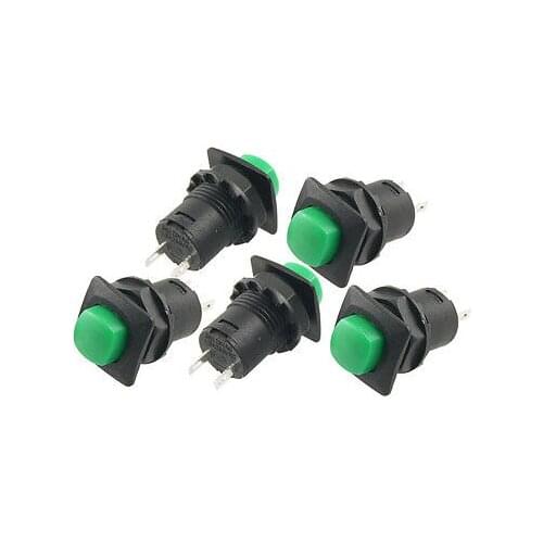 2 Pins SPST Self Locking Green Pushbutton Switch NO AC 250V/1.5A 125V/3A