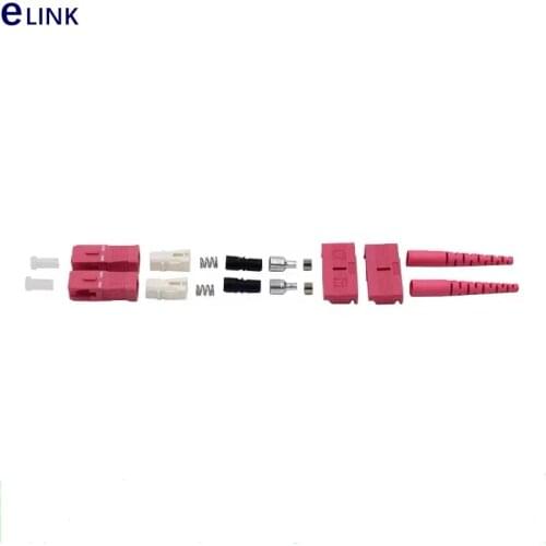 200pcs SC fiber connector with ceramic ferrule Pre-assembled green SM Multimode MM 3.0mm 2.0MM optical ftth accessories ELINK