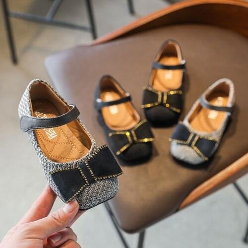 2021 Kids Fashion Bow Party Little Girls Shoes Princess Elegant ChildrenS Leather Shoes For School 2 3 4 5 6 7 8 9 10 Years