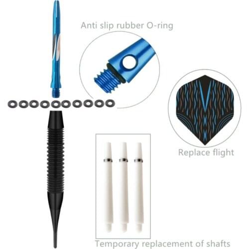 3Pcs/Pack Nylon Tip Darts 19 Grams, Premium Darts Set with Aluminum Shafts Standard Flights, Iron Barrel, Pet Flight