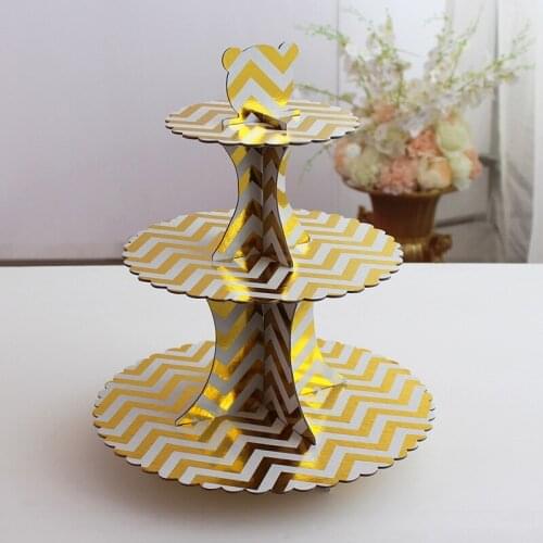 3 Layers Paper Cupcake Stand Cardboard Dessert Holder Candy Bar Birthday Party Wedding Cake Tray Decorating Cake Display Tools