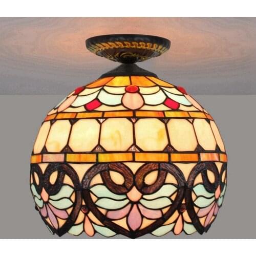 30cm European-Style Lovely Baroque Tiffany Multi-Color Glass Restaurant Bedroom Corridor Corridor Bathroom Ceiling