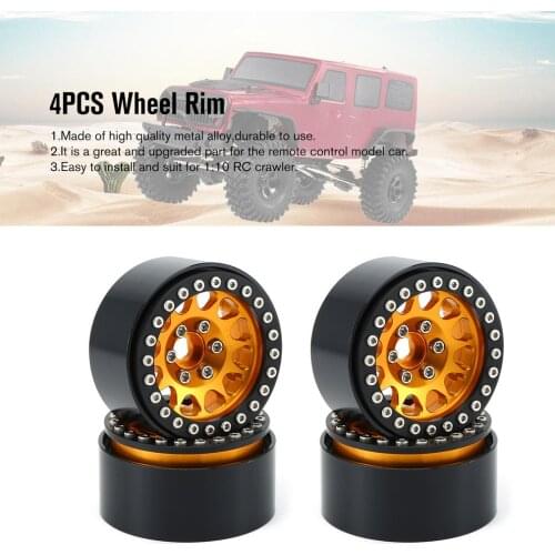 4PCS Metal Beadlock Wheel Rim for 1:10 RC Crawler Traxxas Hsp Redcat Rc4wd Tamiya Axial Scx10 D90 Hpi Tire Accessories