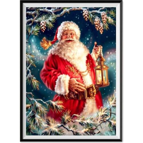 5D diamond painting full diamond Santa Claus round diamond mosaic pattern home decoration DIY handmade