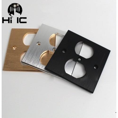 86*86 US 2 Pin American Standard Socket Wallpad Aluminum alloy Panel Electric Wall Power Socket Electrical Outlets
