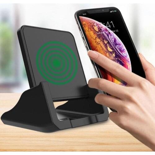 10W Fast Charging Wireless Charger Adapter Desktop Phone Holder Charger Dock Stand Wireless Charger for iPhone Huawei Samsung