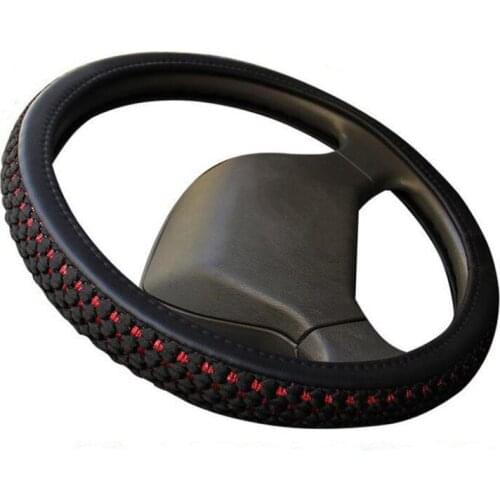 Fit for 38cm-50cm Steering Cover, Ice Silk Woven Car Steering Wheel Cover, Anti-Slip & Odor-Free, for Car Truck Vans MPV Bus