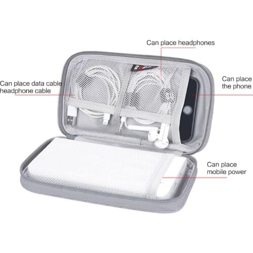 Durable Durable Polyester Power Bank Pouch Storage Bag Mini Protable Travel Protective Carrying Case Pack for Earphone Data Hard