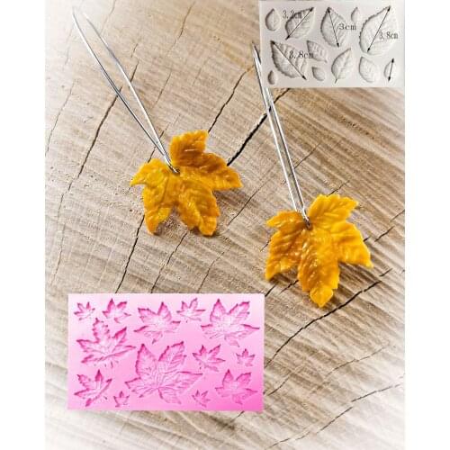 DIY Maple Leaf Silicone Cupcake Baking Mold Christmas Fondant Cake Decorating Tools Gumpaste Chocolate Candy Clay Moulds