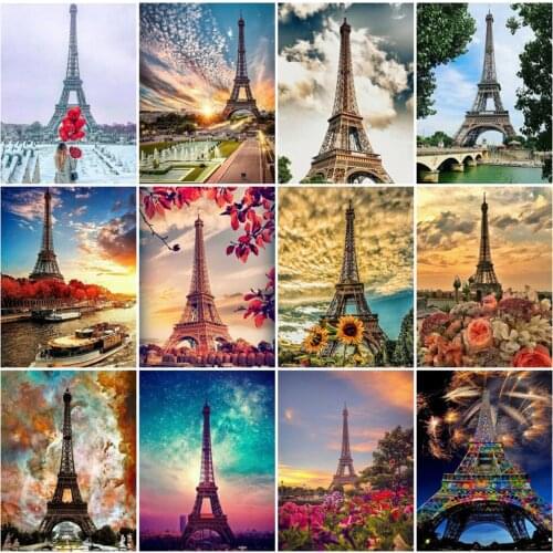 EverShine Diamond Painting Cross Stitch Landscape Diamond Embroidery Paris Picture Rhinestones Needlework New Arrival Handicraft