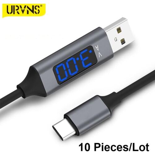 URVNS Wholesale 10PCS/Lot (3.3ft) LCD USB Cable, USB A to USB C/Micro 3A Fast Charging Cord For iPhone Android Type C Phones