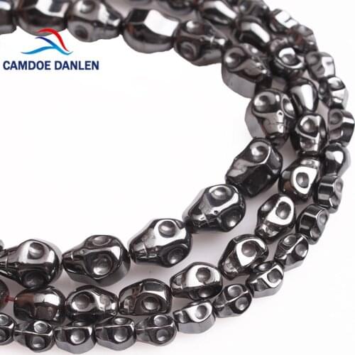 CAMDOE DANLEN Natural Stone Black Hematite Skull Beads Diy Handmade Spacer Beads For Jewelry Bracelet Necklace Making Wholesale