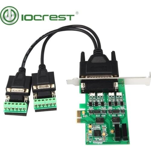 IOCREST PCI Express 2 Ports High Speed RS-422/485 Serial Card Pcie Controller Card Add on Cards EXAR XR17V352 Green