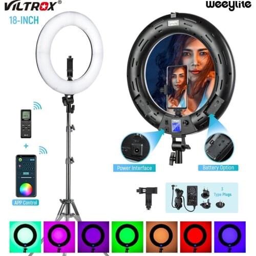 Weeylite Photo Ringlight RGB Led Selfie Ring Light Kit Phone Remote Control Lamp Photography Lighting With Tripod Youtube Video