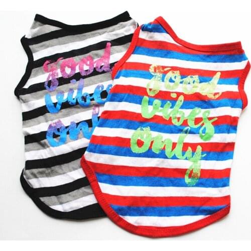 Summer Pet Dog Vest T shirt Puppy Cat Clothing Cotton Stripe Dog Clothes for Small Dogs Chihuahua Yorkshire Shirts Pets Products