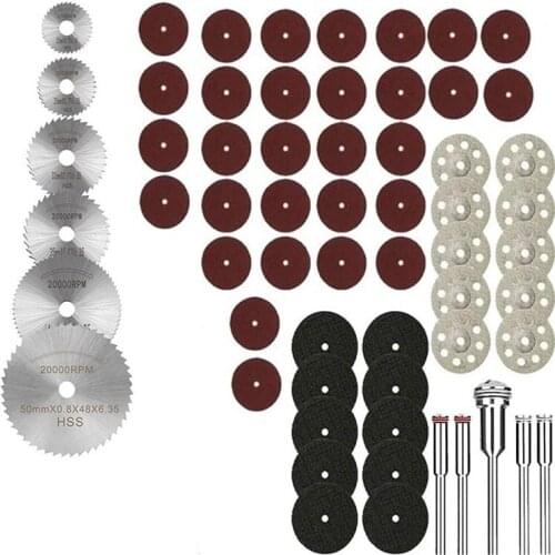 61Pcs Mini Circular Saw Blade Set Resin Cut-Off Wheels Disc Diamond Cutting Blade Metal Cutter Power Tool