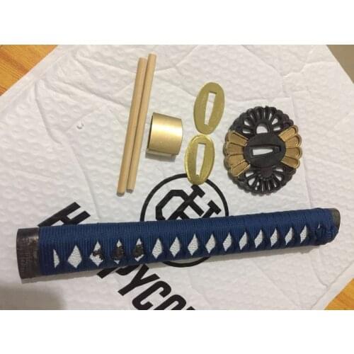 Handmade A Set of Tsuba and Tsuka Handle For Katana Sword Blade falchion Broadsword