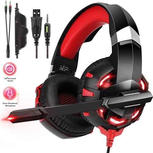 7.1 Surround Sound Gamer Headphones with HD Mic LED light Noise Canceling Headphones Gaming PS4 Headset PC Gamer Headset Helmet
