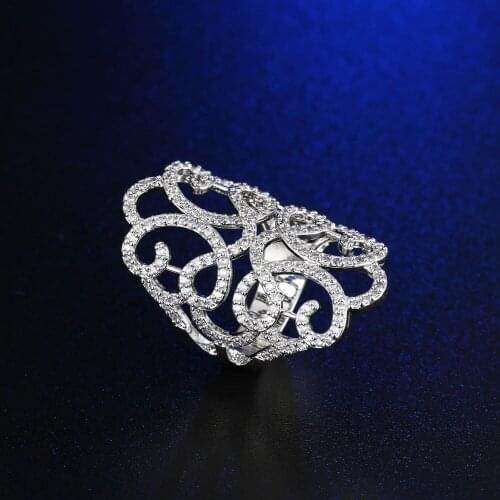 New Arrival FYM Brand AAA Cubic Zircon Ring for Party Women Finger Jewelry Silver Color Bling Rings Female Luxury Design Rings